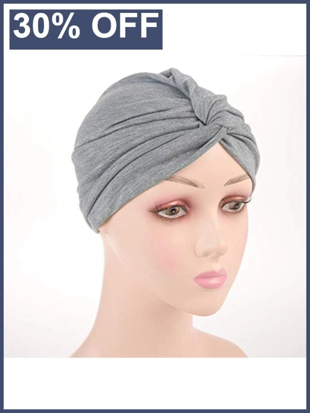 Women's Pre-Tied Chemo Sleep Turban Wrap Cap Hat Soft Stretch Skull Beanie
